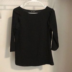 Express Black Blouse with Ruffled Shoulders